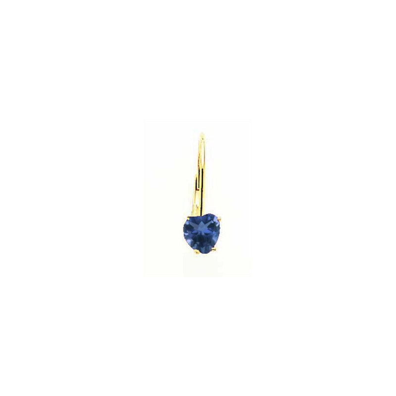 14K Gelbgold Ohrringe mit 5-mm-Herz-Saphir