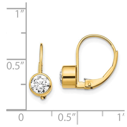 14K Gelbgold Ohrhänger mit Zirkonia, 5 mm, Leverback-Verschluss