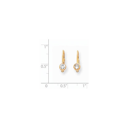 14K Gelbgold Diamant-Ohrringe mit AA-Qualität, Echtdiamanten, Leverback-Verschluss