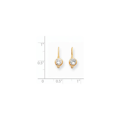 14K Gelbgold Ohrringe mit echten Diamanten und Leverback-Verschluss
