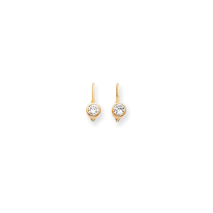 14K Gelbgold Ohrringe mit echten Diamanten und Leverback-Verschluss
