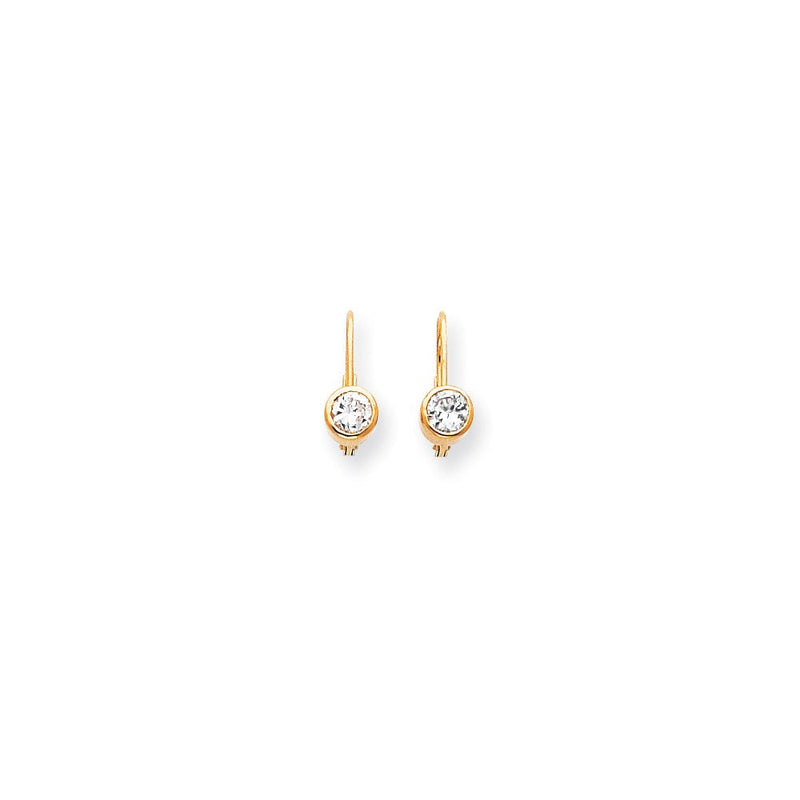 14K Gelbgold VS Echte Diamant-Ohrringe mit Leverback-Verschluss