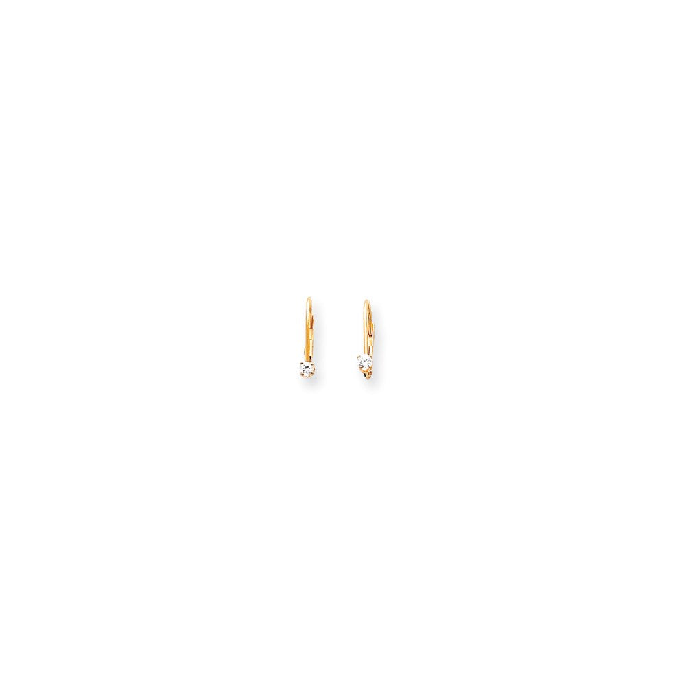 14K Gelbgold Diamant-Ohrringe (VS) mit Hebelverschluss, echt