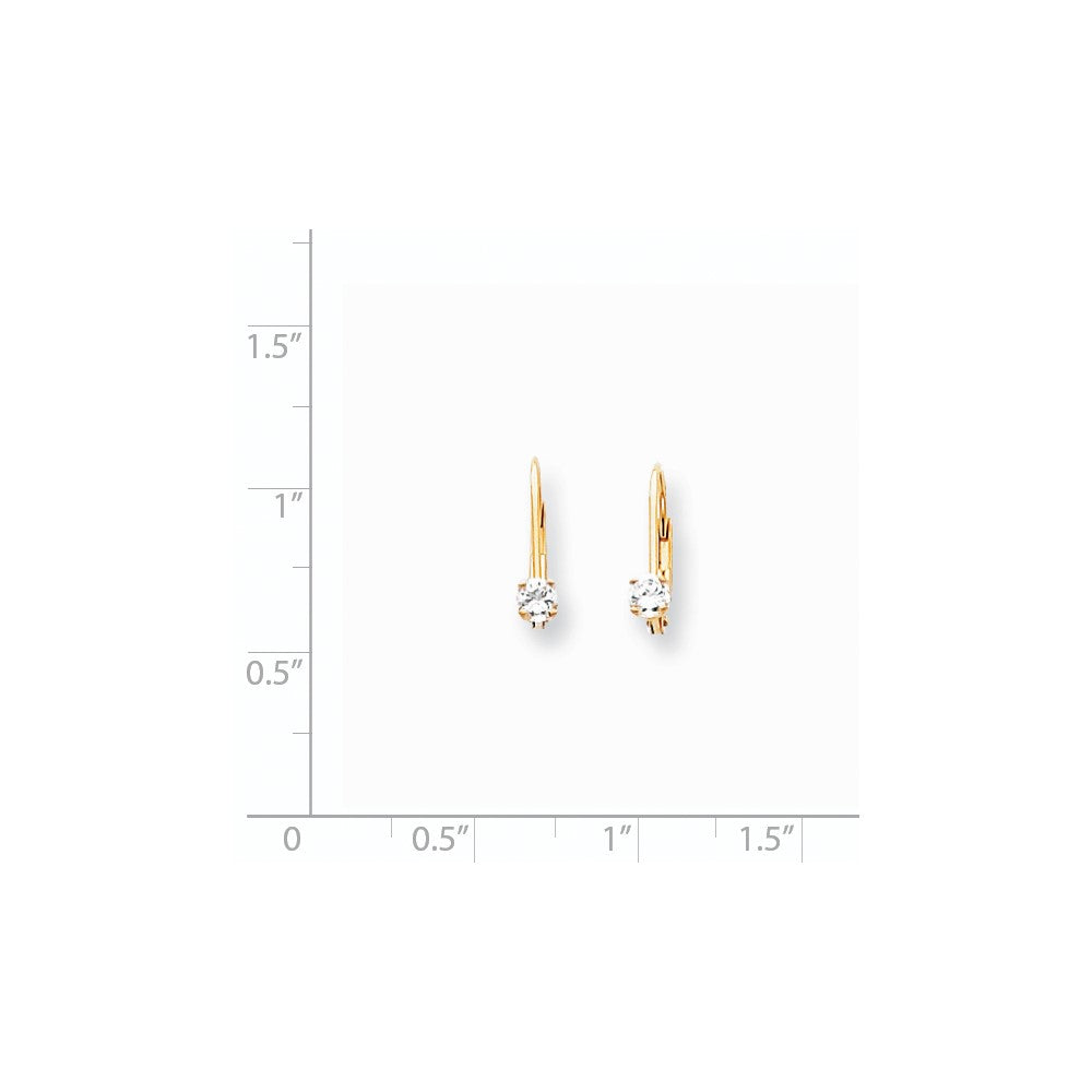 14K Gelbgold Ohrringe mit Zirkonia und Klappbrisur