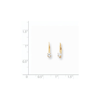 14K Gelbgold Ohrringe mit Zirkonia und Klappbrisur