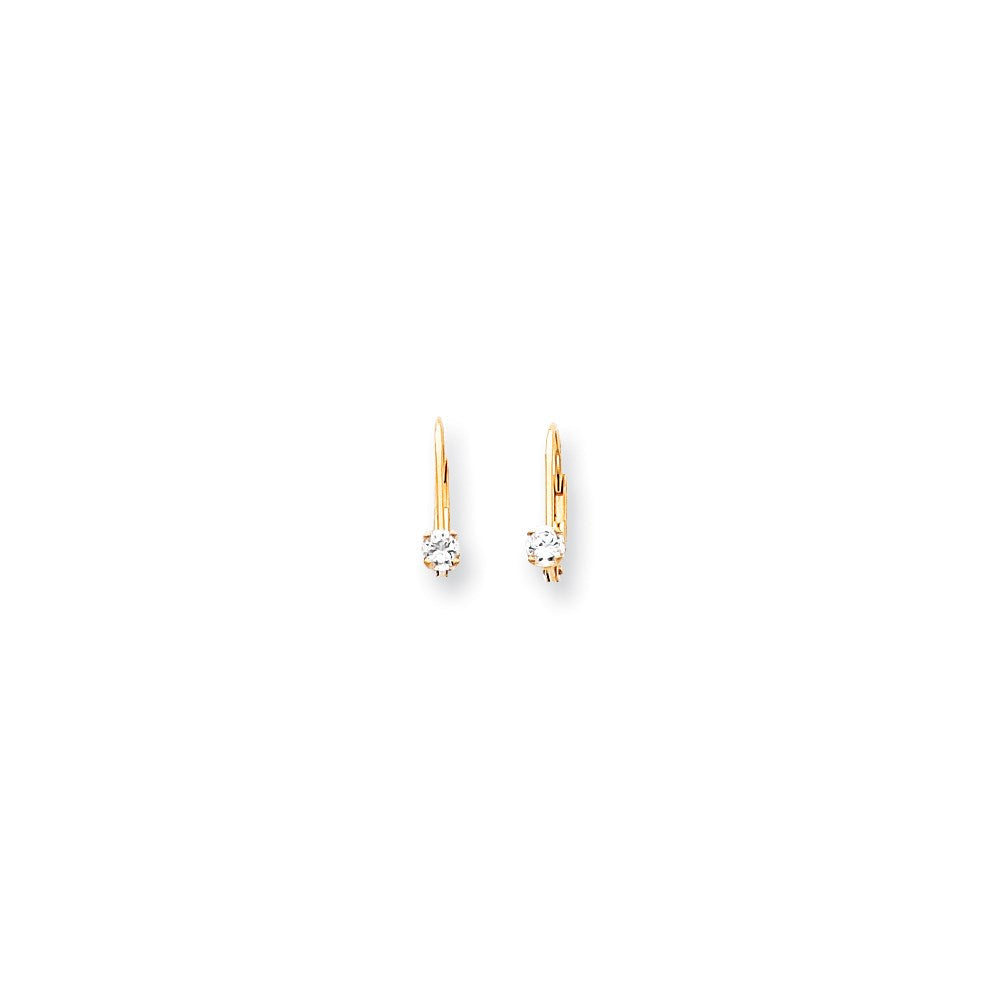14K Gelbgold Ohrringe mit Zirkonia und Klappbrisur