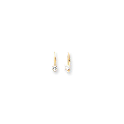 14K Gelbgold Ohrringe mit Zirkonia und Klappbrisur
