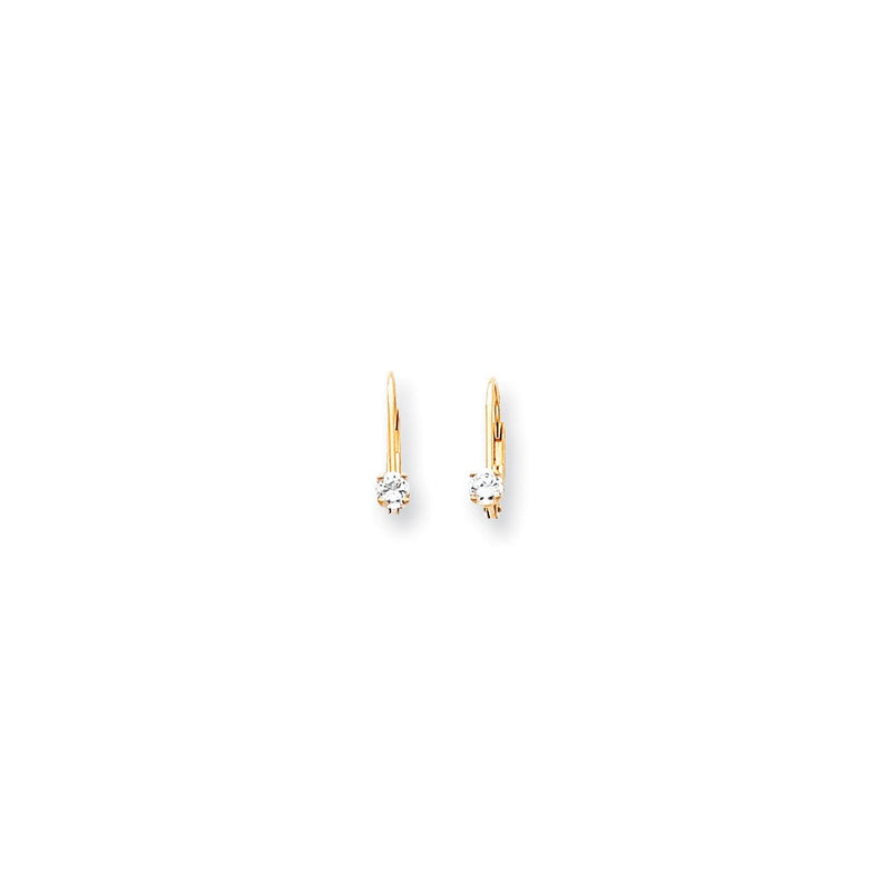 14K Gelbgold Ohrringe mit Zirkonia und Klappbrisur