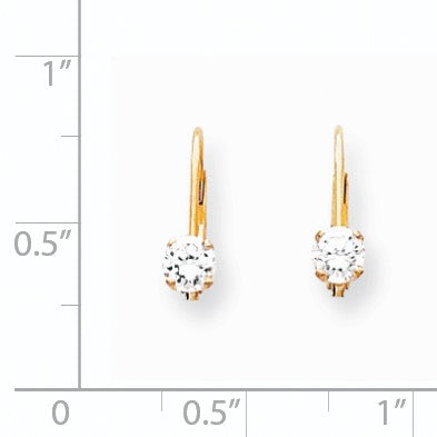 14K Gelbgold Ohrringe mit AAA echten Diamanten, Leverback-Verschluss