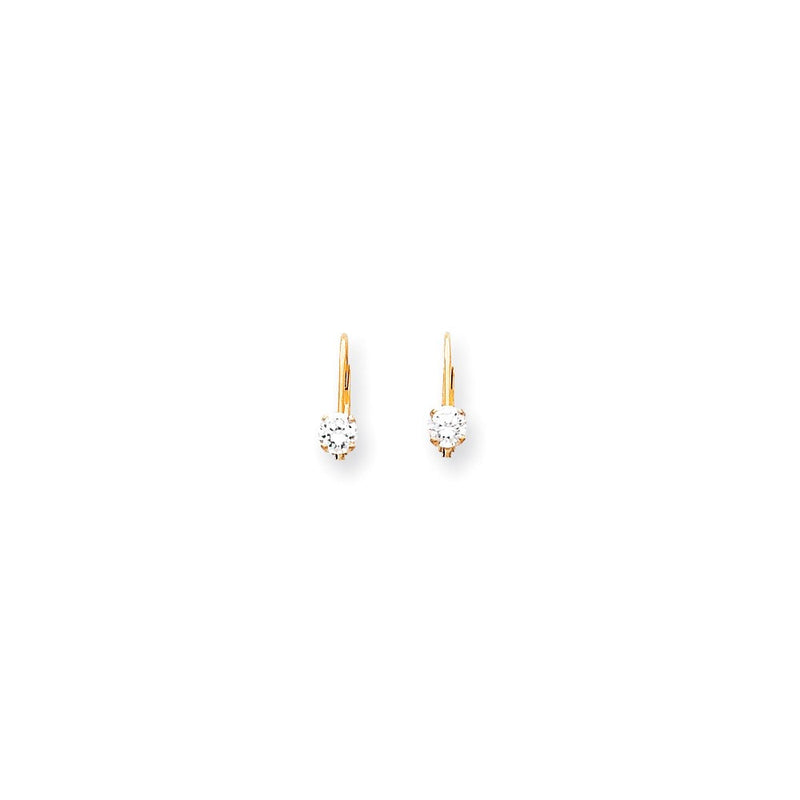 14K Gold Ohrringe mit echten Diamanten und Leverback-Verschluss