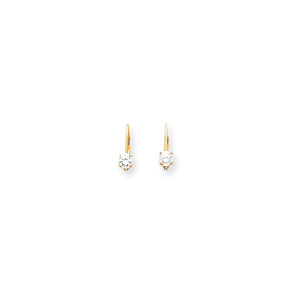 14K Gelbgold Ohrringe mit VS echten Diamanten und Leverback-Verschluss