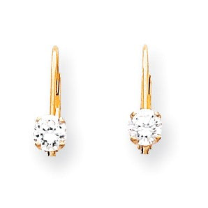 14K Gelbgold Ohrringe mit AAA echten Diamanten, Leverback-Verschluss