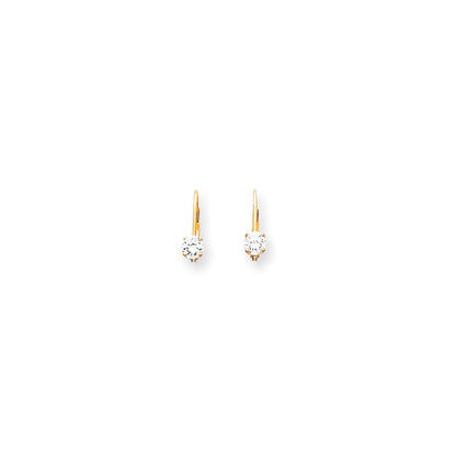 14K Gelbgold Ohrringe mit echten Diamanten und Leverback-Verschluss