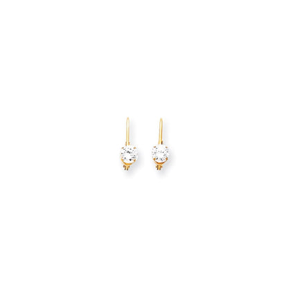 14K Gelbgold Ohrringe mit echten Diamanten und Leverback-Verschluss