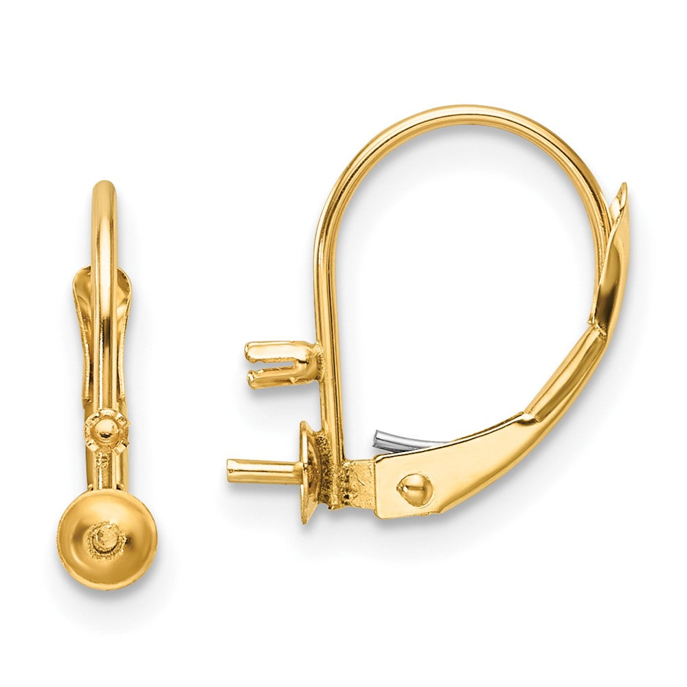 14K Gelbgold 5mm Fw Zuchtperle Aaa Echt Diamant Brisur Ohrring
