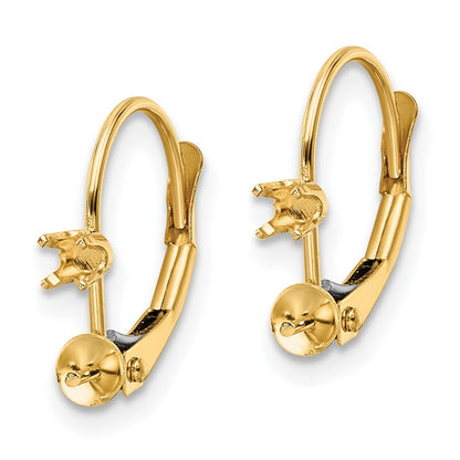 14K Gelbgold 6mm Fw Zuchtperle Aaa Echt Diamant Brisur Ohrring