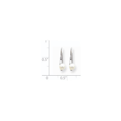 14K Weißgold Ohrhänger mit 4,5-mm-FW-Zuchtperlen und Leverback-Verschluss