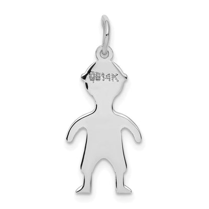 14K Weißgold.018 Depth Gravierbar Junge Charm