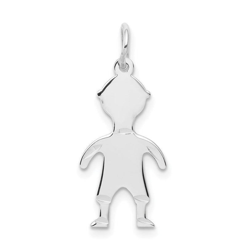 14K Weißgold.018 Depth Gravierbar Junge Charm