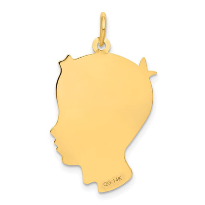 14K Gelbgold 14K.013 Depth Gravierbar Junge Kopf Charm