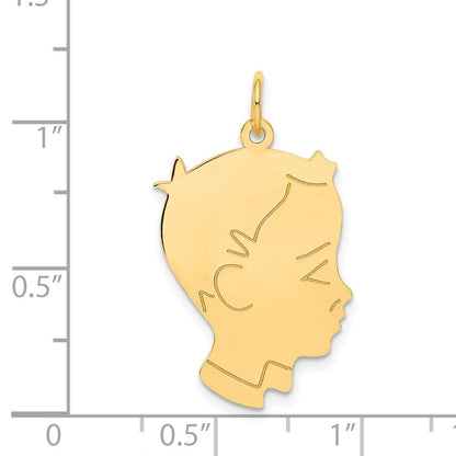 14K Gelbgold 14K.013 Depth Gravierbar Junge Kopf Charm