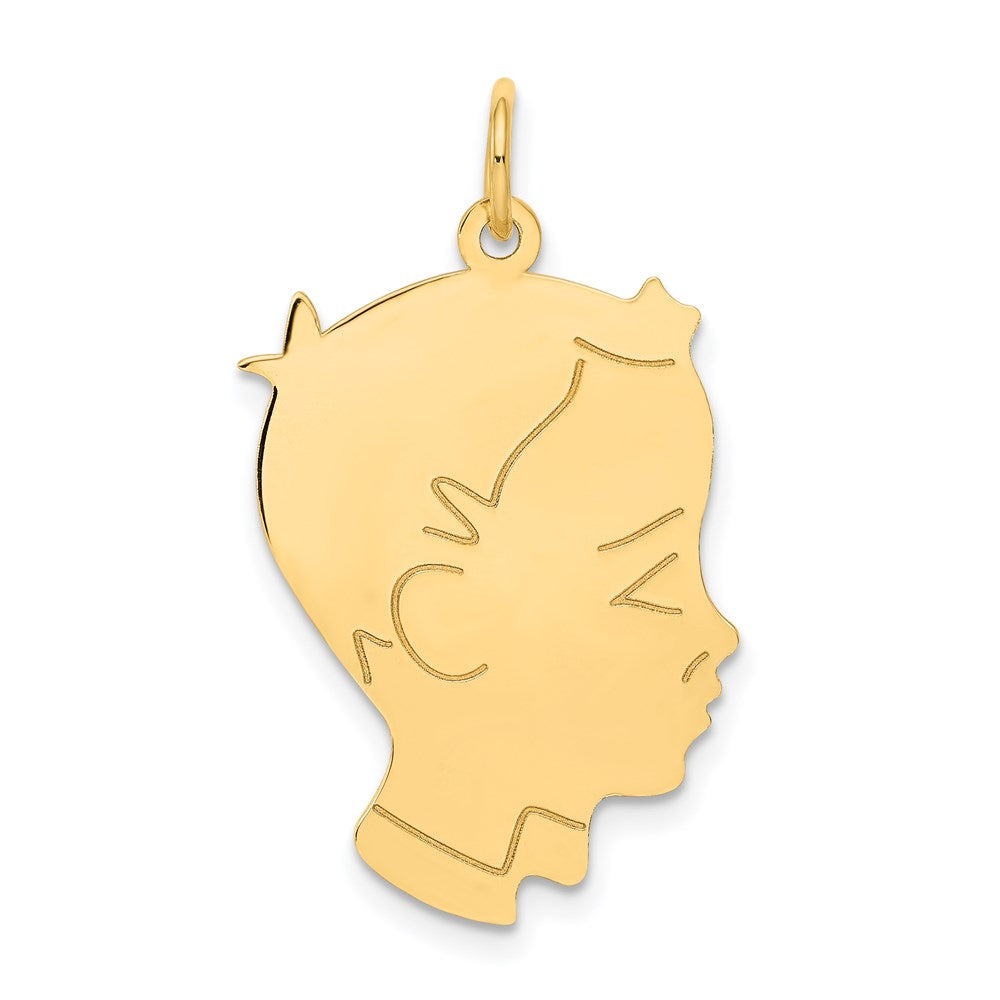 14K Gelbgold 14K.013 Depth Gravierbar Junge Kopf Charm