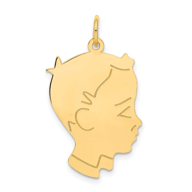 14K Gelbgold 14K.013 Depth Gravierbar Junge Kopf Charm