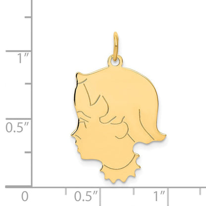 14K Gelbgold 14K.013 Depth Gravierbar Mädchen Kopf Charm