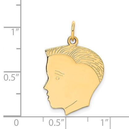 14K Gelbgold 14K.013 Depth Gravierbar Junge Kopf Charm