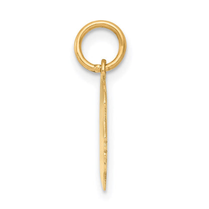 14K Gelbgold Schlicht Klein Zugewandt Right Gravierbar Mädchen Kopf Charm