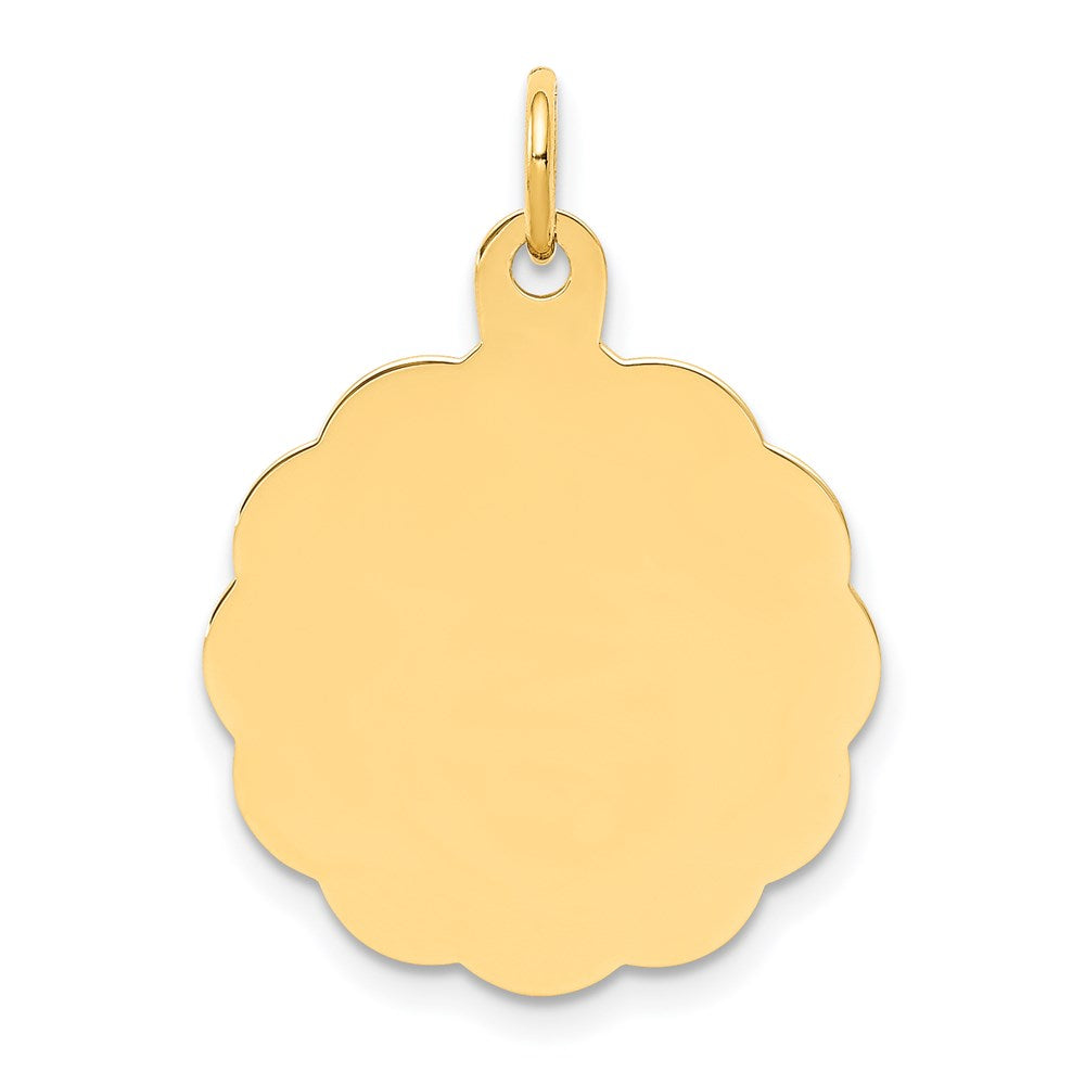 14K Gelbgold Gravierbar Gewellt Plättchen Charm