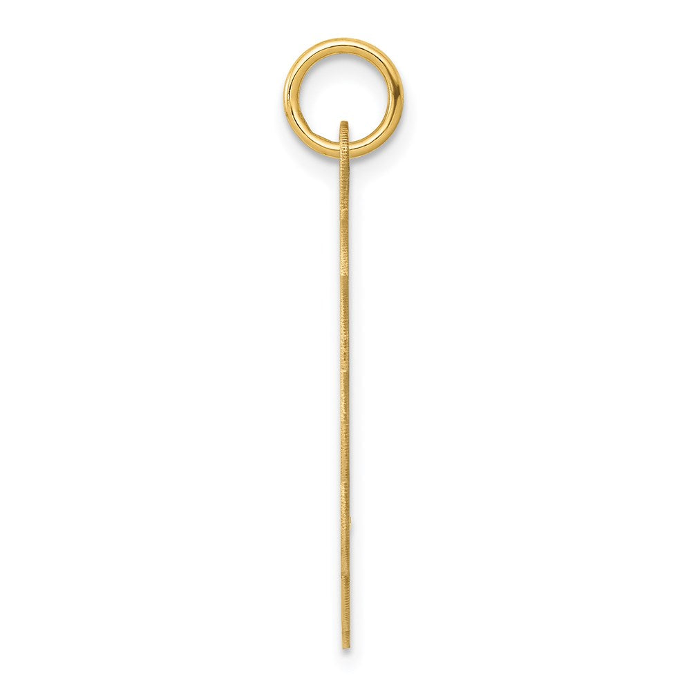 14K Gelbgold Gravierbar Gewellt Plättchen Charm