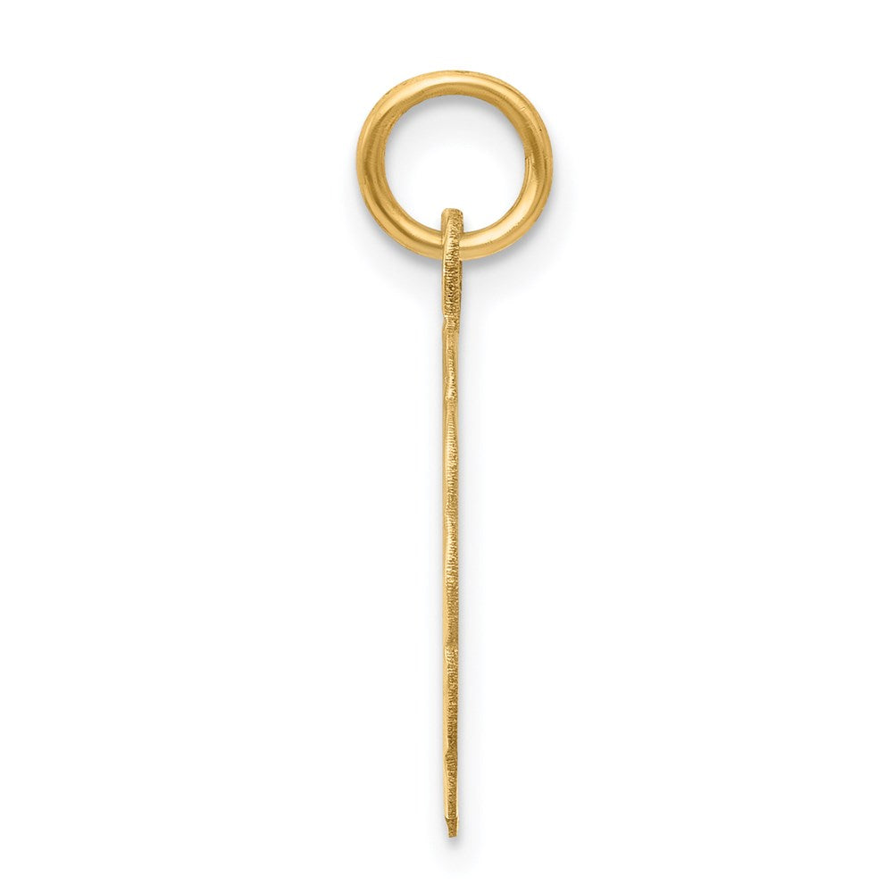 14K Gelbgold Gravierbar Gewellt Plättchen Charm
