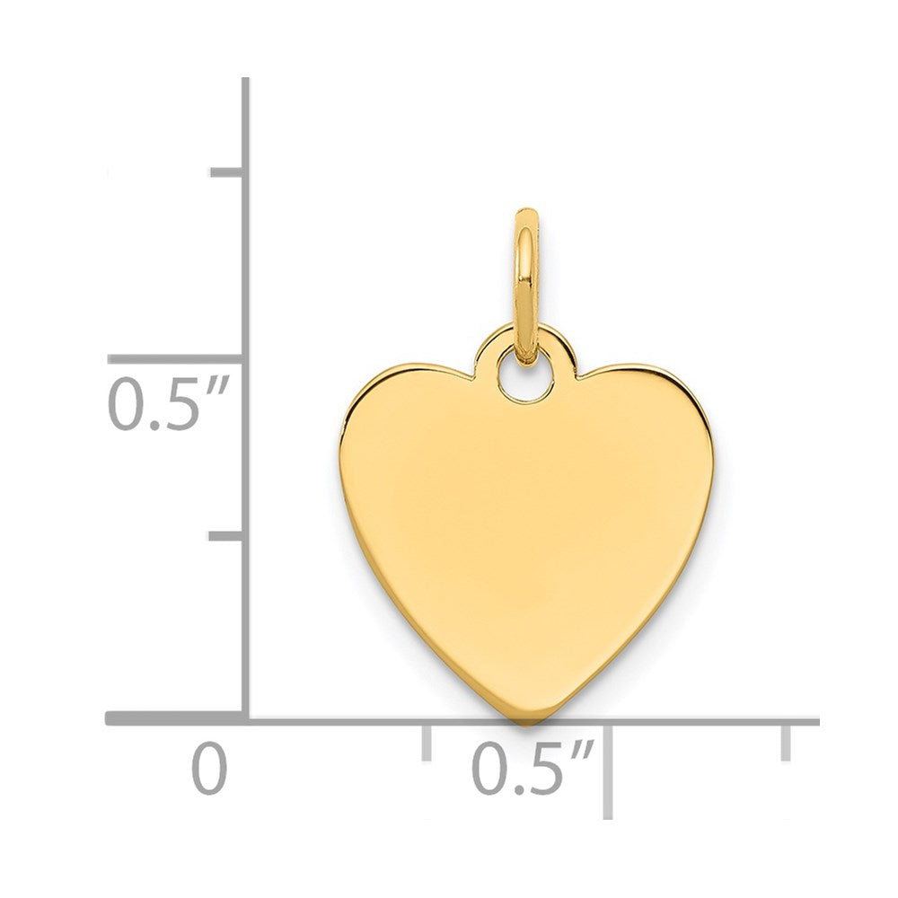 14K Gelbgold Schlicht Gravierbar Herz Plättchen Charm