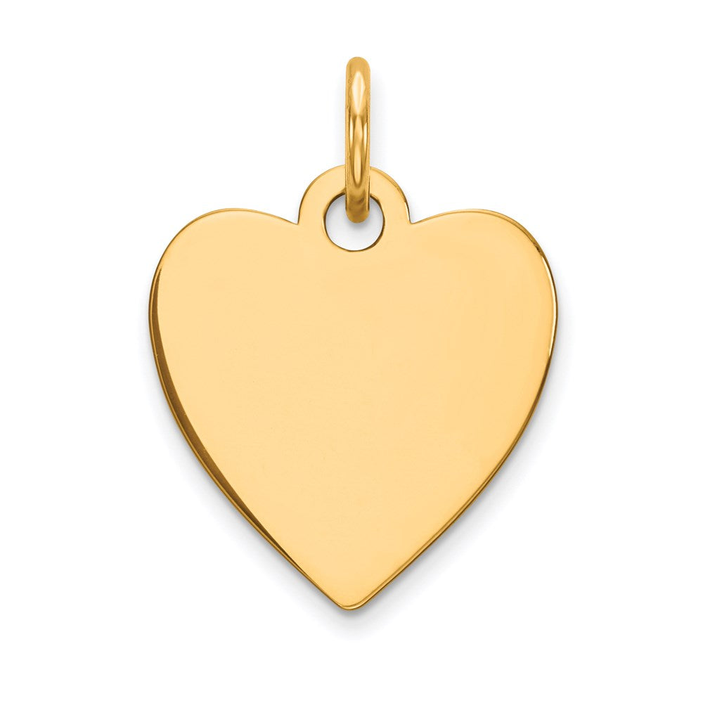 10K Gelbgold Schlicht Gravierbar Herz Plättchen Charm