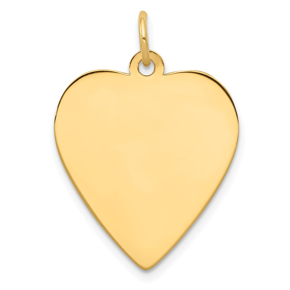 14K Gelbgold Schlicht Gravierbar Herz Plättchen Charm