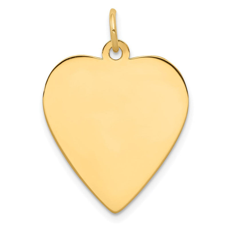 14K Gelbgold Schlicht Gravierbar Herz Plättchen Charm