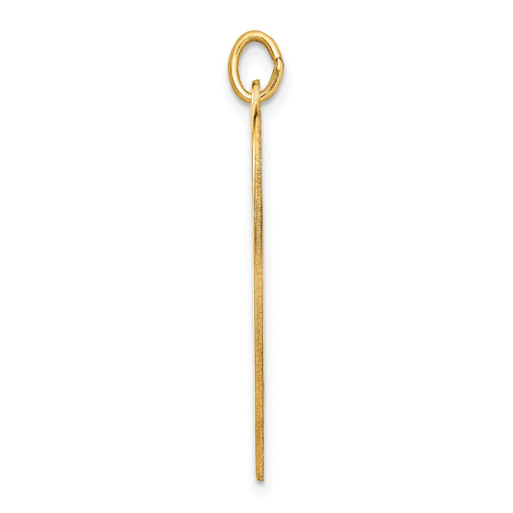 14K Gelbgold Schlicht Gravierbar Herz Plättchen Charm