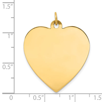 14K Gelbgold Schlicht Gravierbar Herz Plättchen Charm