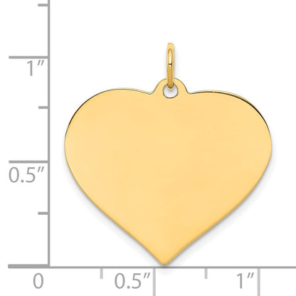 14K Gelbgold Schlicht Gravierbar Herz Plättchen Charm