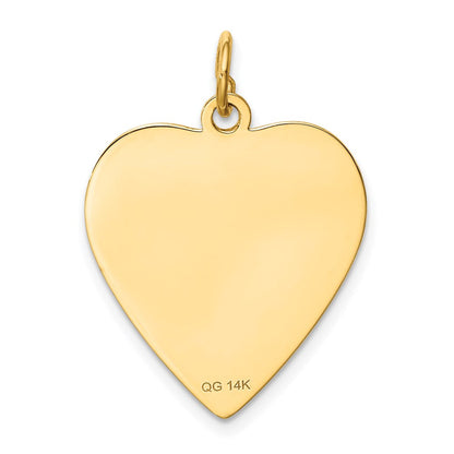 14K Gelbgold 14K Geätzt.018 Stärke Gravierbar Herz Plättchen Charm