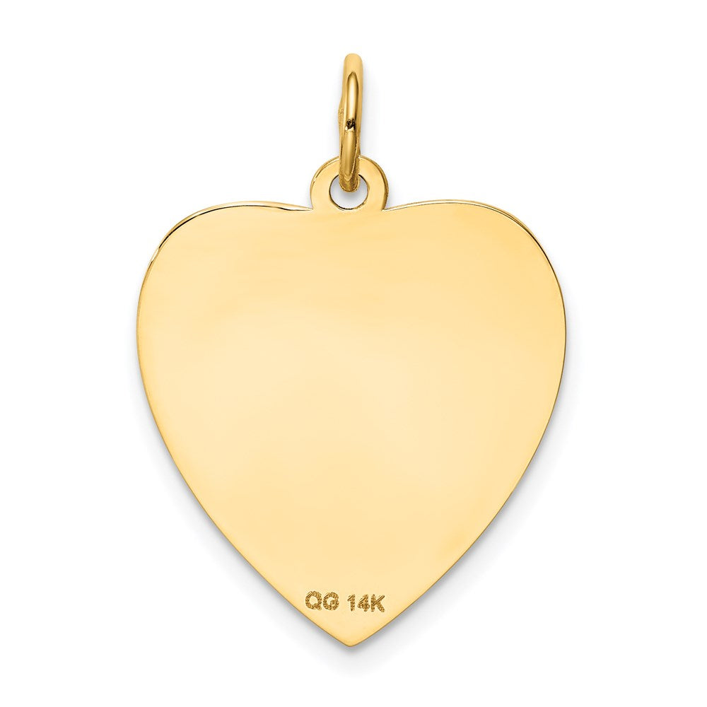 14K Gelbgold 14K Geätzt.018 Stärke Gravierbar Herz Plättchen Charm