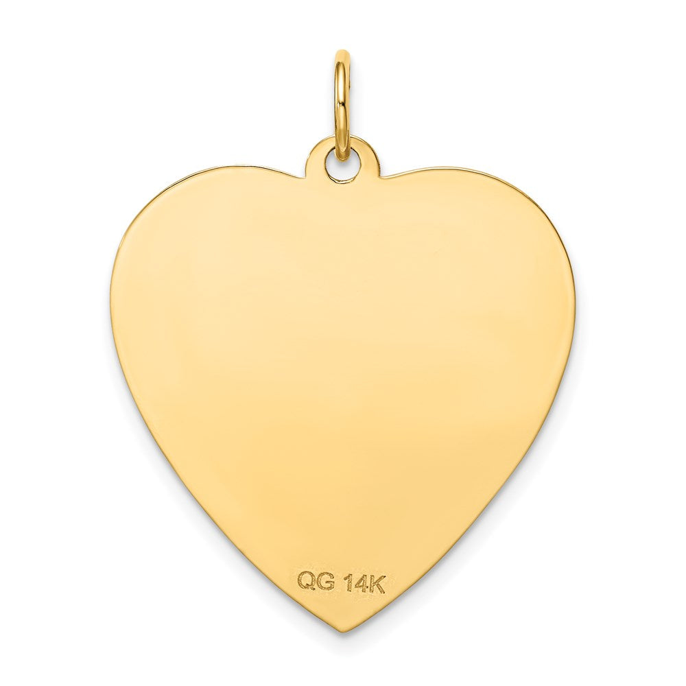 14K Gelbgold 14K Geätzt.018 Stärke Gravierbar Herz Plättchen Charm