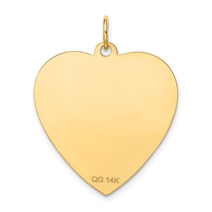 14K Gelbgold 14K Geätzt.018 Stärke Gravierbar Herz Plättchen Charm