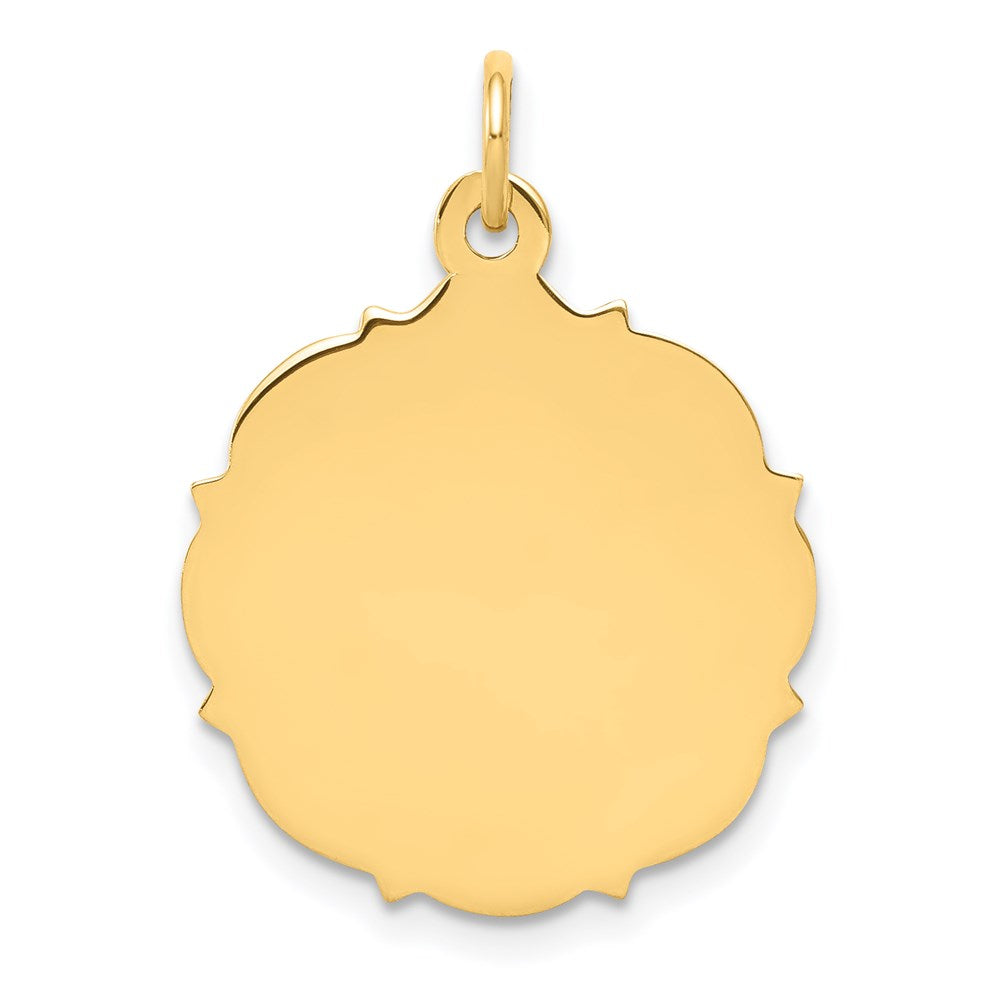 14K Gelbgold Schlicht Gravierbar Plättchen Charm