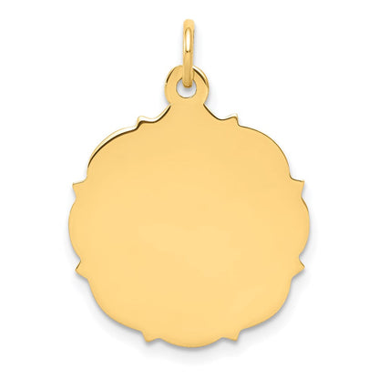 14K Gelbgold Schlicht Gravierbar Plättchen Charm