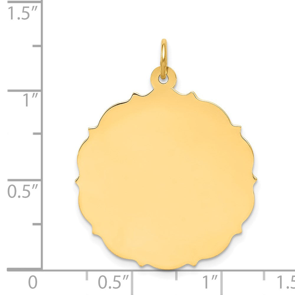 14K Gelbgold Schlicht Gravierbar Plättchen Charm