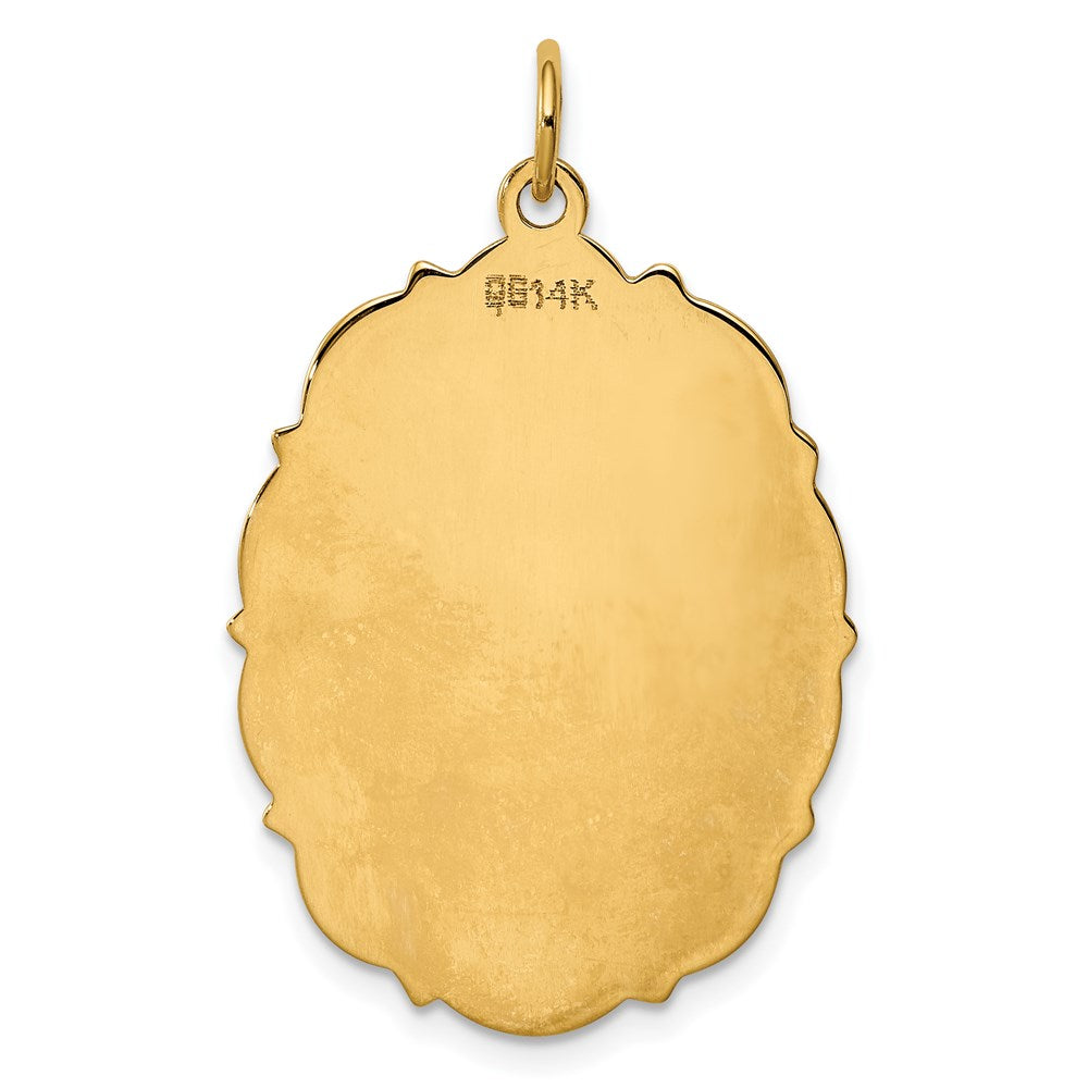 14K Gelbgold 14K Schlicht.018 Stärke Gravierbar Plättchen Charm