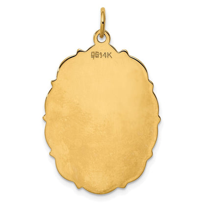 14K Gelbgold 14K Schlicht.018 Stärke Gravierbar Plättchen Charm