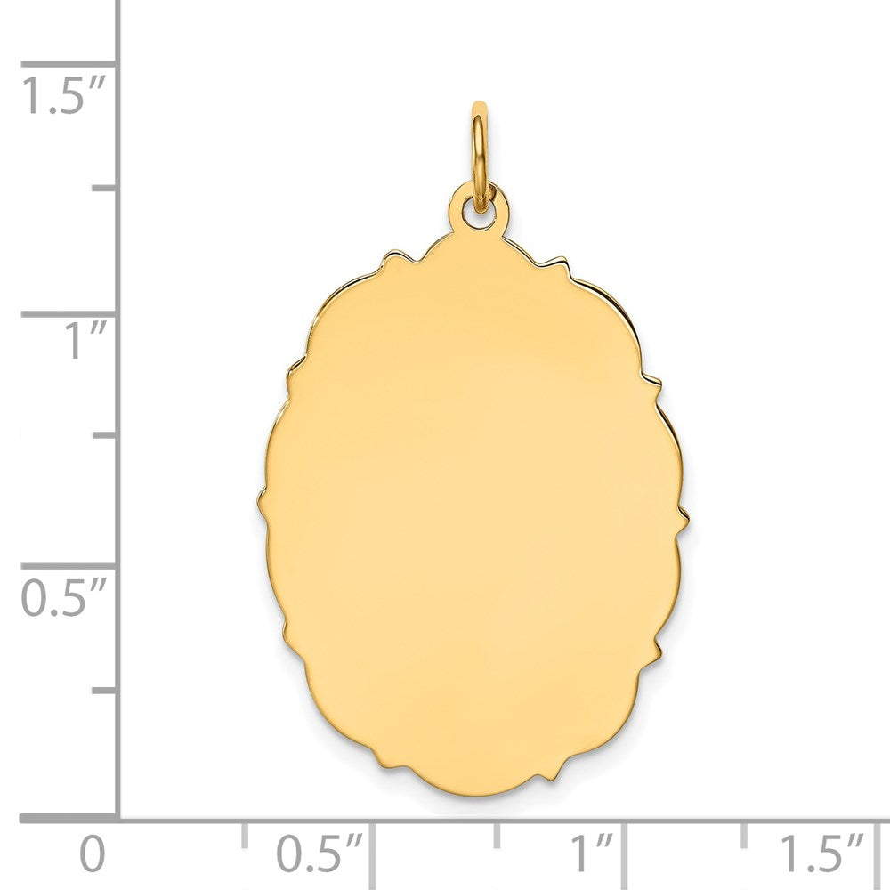 14K Gelbgold 14K Schlicht.018 Stärke Gravierbar Plättchen Charm